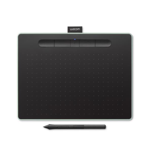 Wacom Intuos Creative Pen Medium - Digitizer - 21.6 x 13.5 cm - elettromagnetico - 4 pulsanti - senza fili, cablato - USB, Bluetooth - verde pistacchio